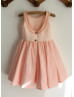 Pink Cotton Scooped Back Minimalist Flower Girl Dress